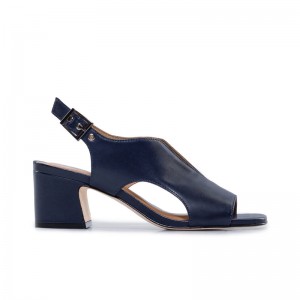 Women Bernardo Bedford Mid Heels Sandals Dark Navy | SXG361PU