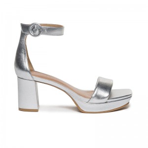 Women Bernardo Carla Platform Sandals Silver | HAF4627VF