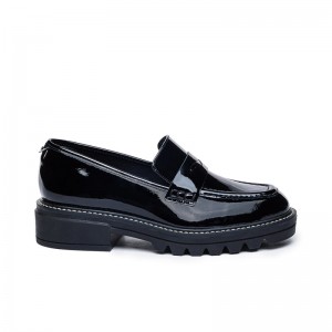 Women Bernardo Chandler Lug-Sole Loafers Black | XNT3553FF