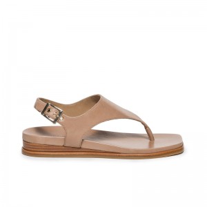 Women Bernardo Concord Thong Flat Sandals Light Brown | FFF7637VU