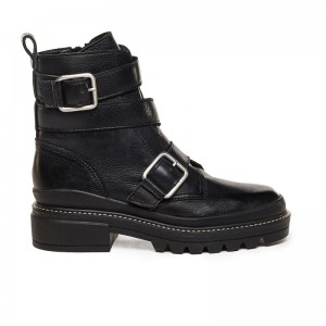 Women Bernardo Durban Moto Ankle Boots Black | KFN7582YF