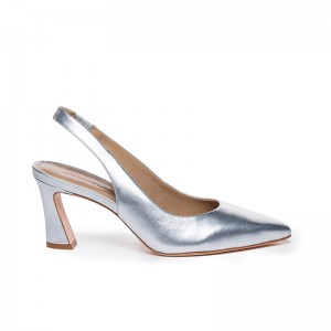 Women Bernardo Felicity Slingback Pumps Silver | NQB8435ML