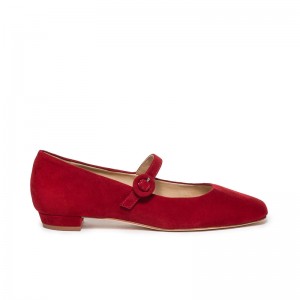 Women Bernardo Gabriela Mary Jane Ballet Flats Dark Red | JIP7811US