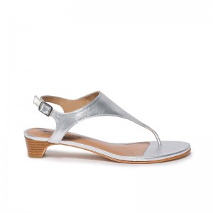 Women Bernardo Goldy Demi Heels Sandals Silver | VKX8787BY