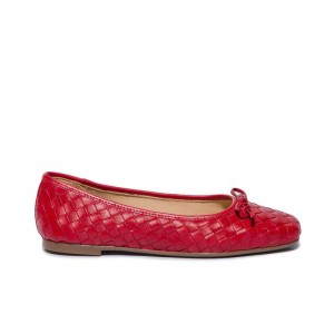 Women Bernardo Gwynn Woven Ballet Flats Red | ICH2350VL