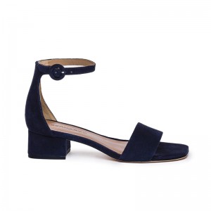 Women Bernardo Jalena Low Heels Sandals Dark Navy | MLD8318EG