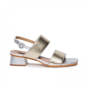 Women Bernardo Jasper Slingback Heels Sandals Silver Gold | NZA8234GE