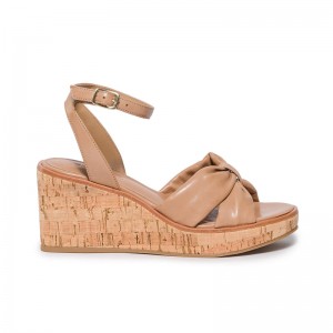 Women Bernardo Kearny Wedge Sandals Brown | INN6413QO