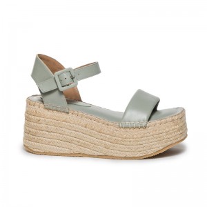 Women Bernardo Mallorca Espadrille Platform Sandals Light Green | QBL7933EE