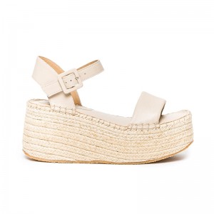 Women Bernardo Mallorca Espadrille Platform Sandals Beige | VXO682ZZ