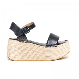 Women Bernardo Mallorca Espadrille Platform Sandals Black | CZU3716HL