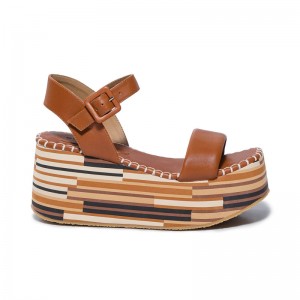 Women Bernardo Marley Platform Sandals Dark Brown | VTK3025KX