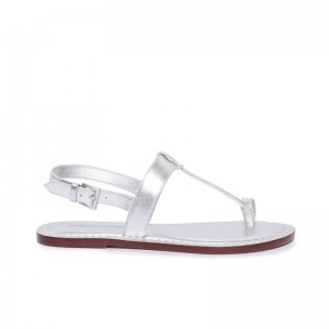 Women Bernardo Maverick 2 Toe Ring Flat Sandals Silver | SBV5661OG