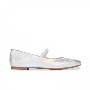 Women Bernardo Savona Ballerina Ballet Flats Silver | MHP4589GR