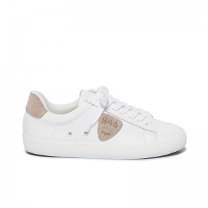 Women Bernardo Tatum Sneakers White Beige | TDM1786WR