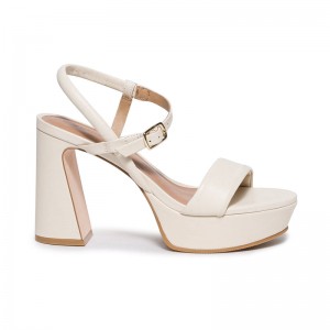 Women Bernardo Ventura Platform Sandals White | XOU169PB