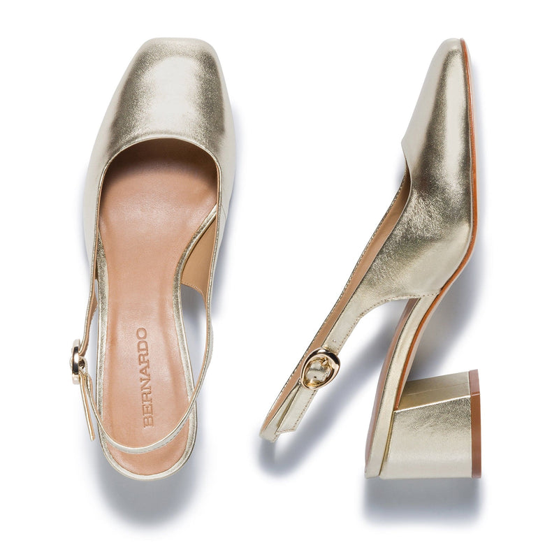 Women Bernardo Alexia Slingback Pumps Gold | JTJ7396QM