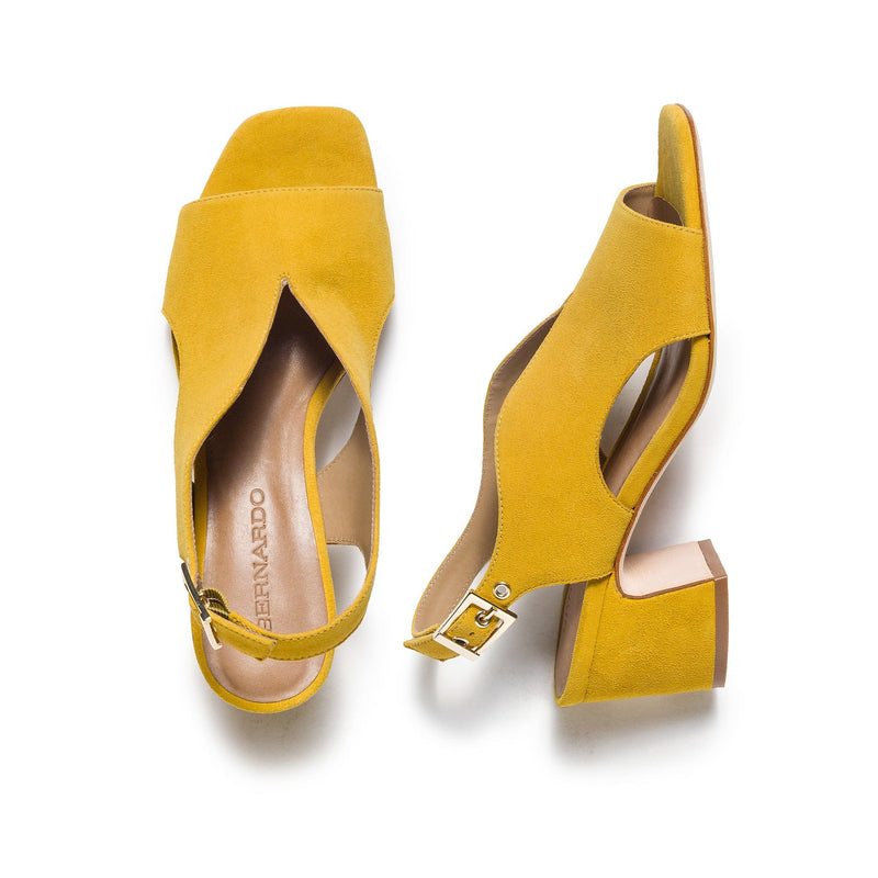 Women Bernardo Bedford Mid Heels Sandals Yellow | FOP6385EF