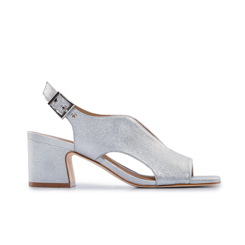 Women Bernardo Bedford Mid Heels Sandals Silver | PVC3413HY