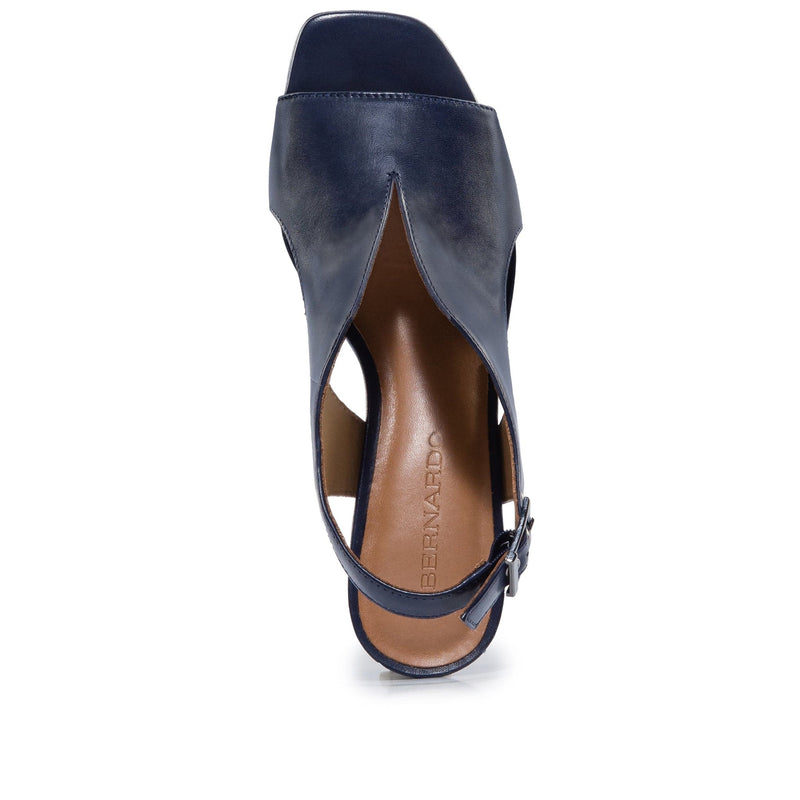 Women Bernardo Bedford Mid Heels Sandals Dark Navy | SXG361PU