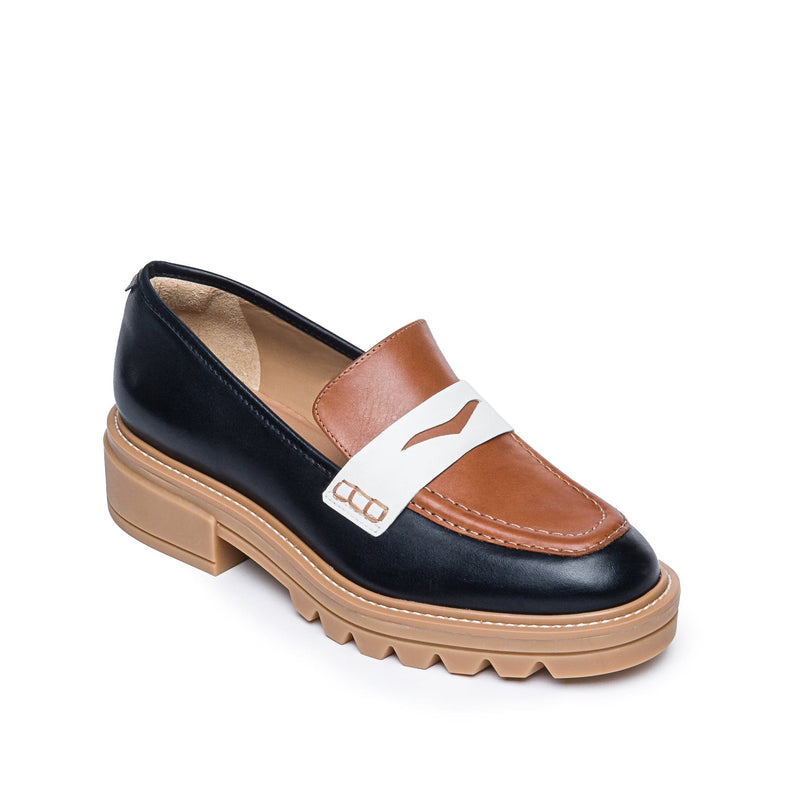 Women Bernardo Chandler Lug-Sole Loafers Black Dark Brown | MAU2821ZK