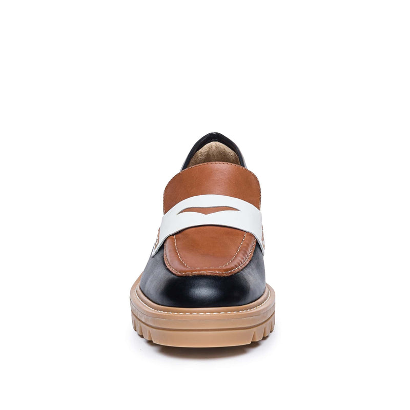 Women Bernardo Chandler Lug-Sole Loafers Black Dark Brown | MAU2821ZK