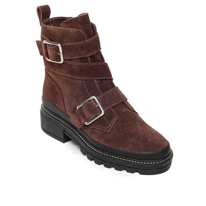 Women Bernardo Durban Moto Ankle Boots Chocolate | YSM3720DH