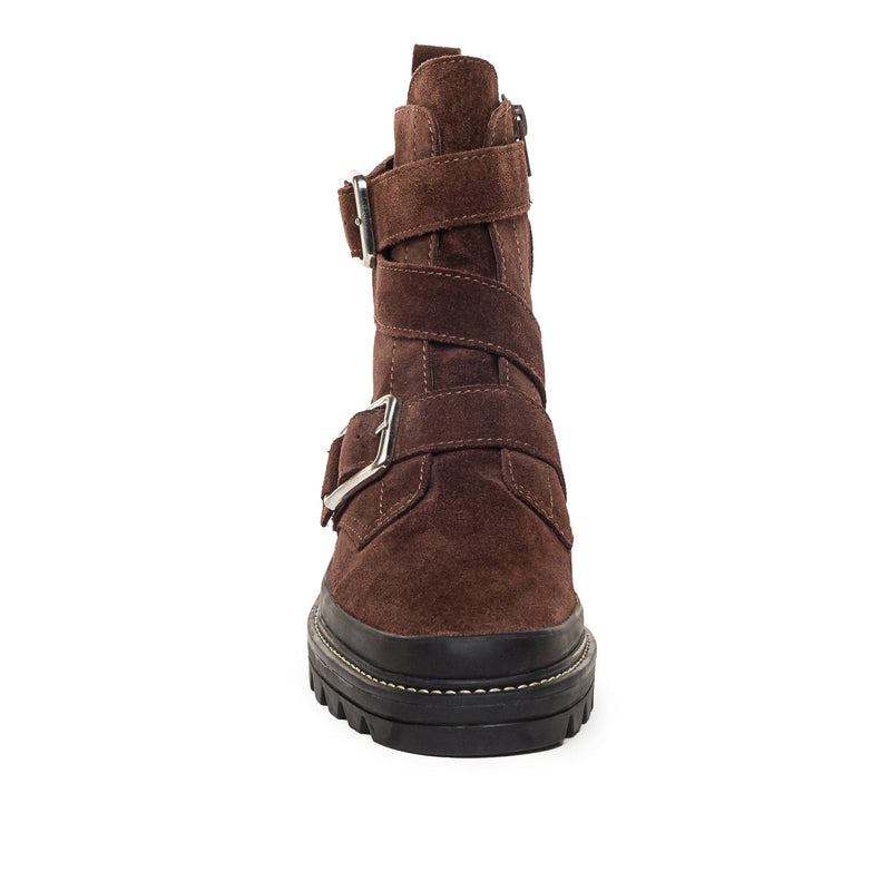 Women Bernardo Durban Moto Ankle Boots Chocolate | YSM3720DH