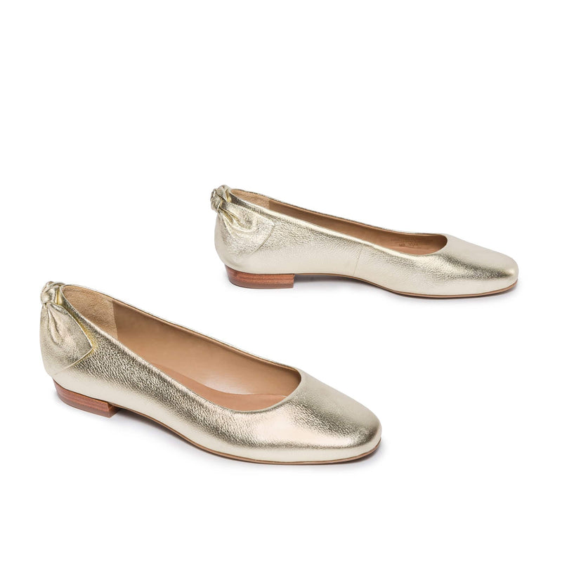 Women Bernardo Eloisa Bow Ballet Flats Gold | FRU5826NF