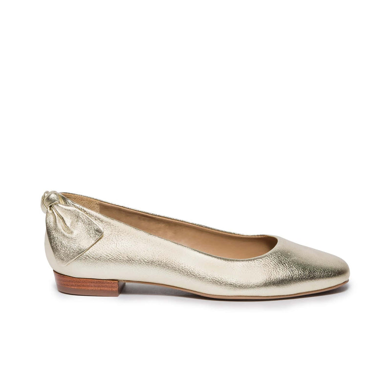 Women Bernardo Eloisa Bow Ballet Flats Gold | FRU5826NF