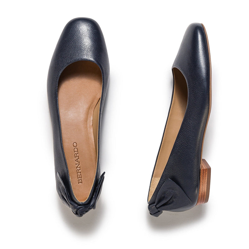 Women Bernardo Eloisa Bow Ballet Flats Navy | UQQ8755LS