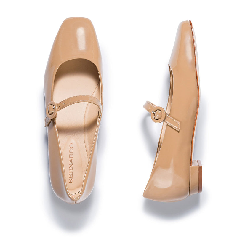 Women Bernardo Gabriela Mary Jane Ballet Flats Beige | LOX2971LV