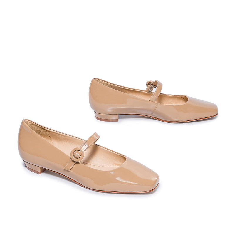 Women Bernardo Gabriela Mary Jane Ballet Flats Beige | LOX2971LV