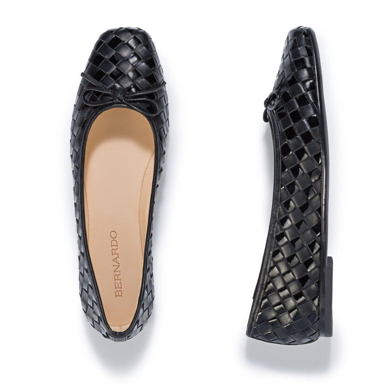 Women Bernardo Gwynn Woven Ballet Flats Black | ROS4011YE