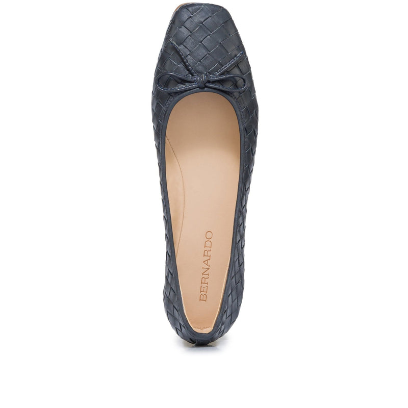 Women Bernardo Gwynn Woven Ballet Flats Navy | VVI6255UD