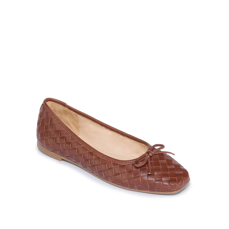 Women Bernardo Gwynn Woven Ballet Flats Chocolate | EHX4893HM