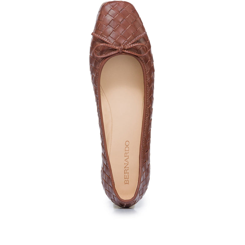 Women Bernardo Gwynn Woven Ballet Flats Chocolate | EHX4893HM