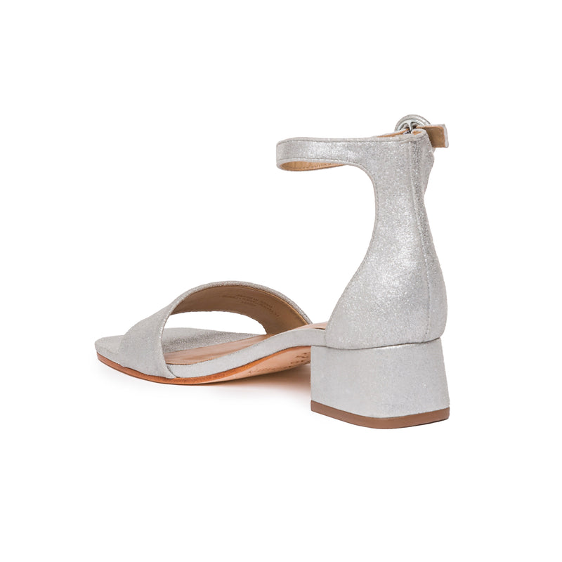 Women Bernardo Jalena Low Heels Sandals Silver | THX7015NU