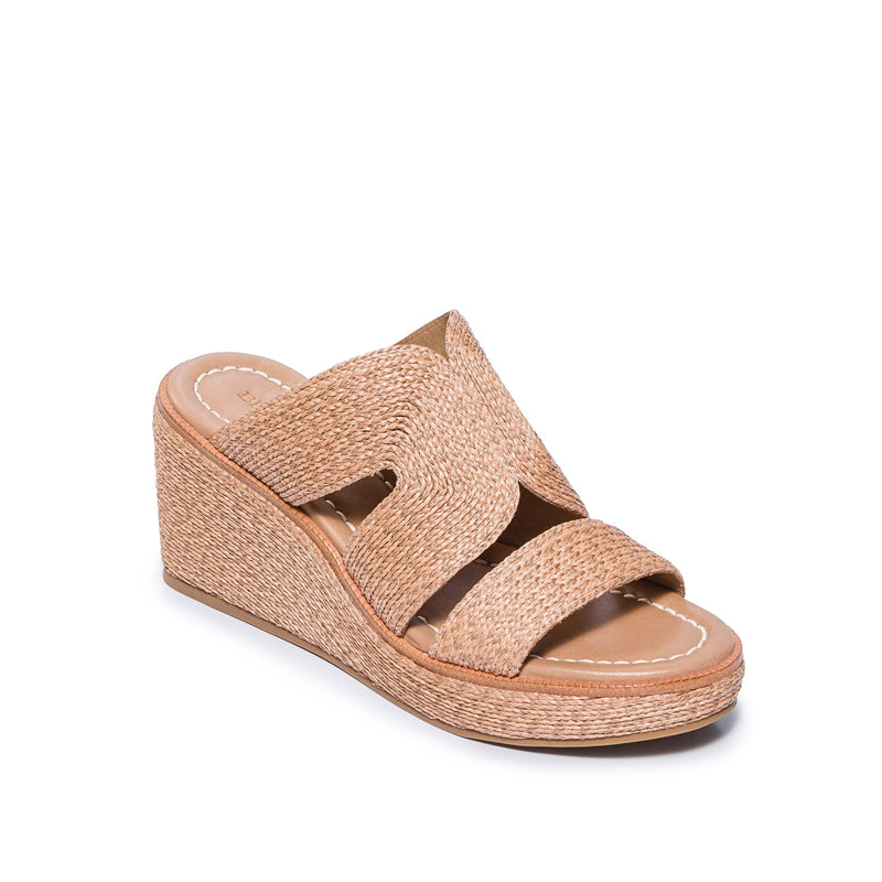 Women Bernardo Kaian Raffia Wedge Sandals Brown | SGH197ZP