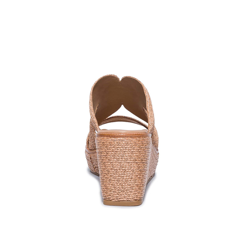 Women Bernardo Kaian Raffia Wedge Sandals Brown | SGH197ZP