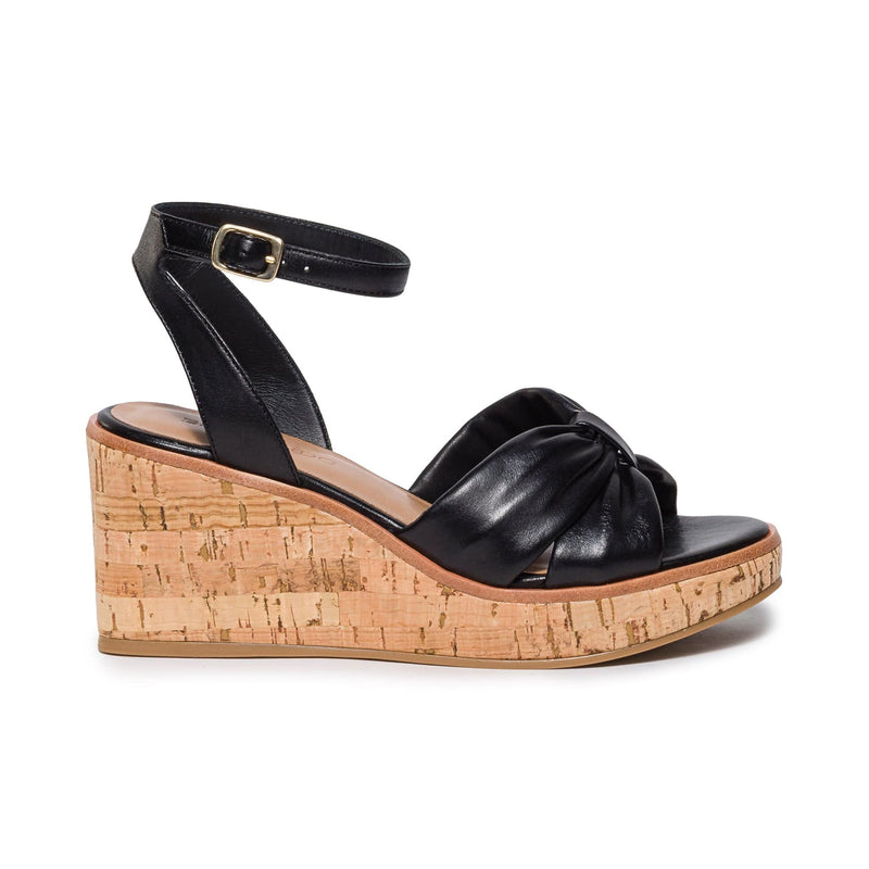 Women Bernardo Kearny Wedge Sandals Black | XIK4572ZZ