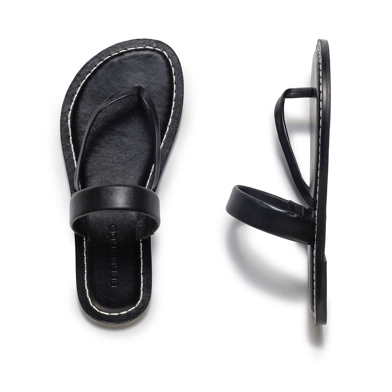 Women Bernardo Leia Thong Flat Sandals Black | CYO9659WZ