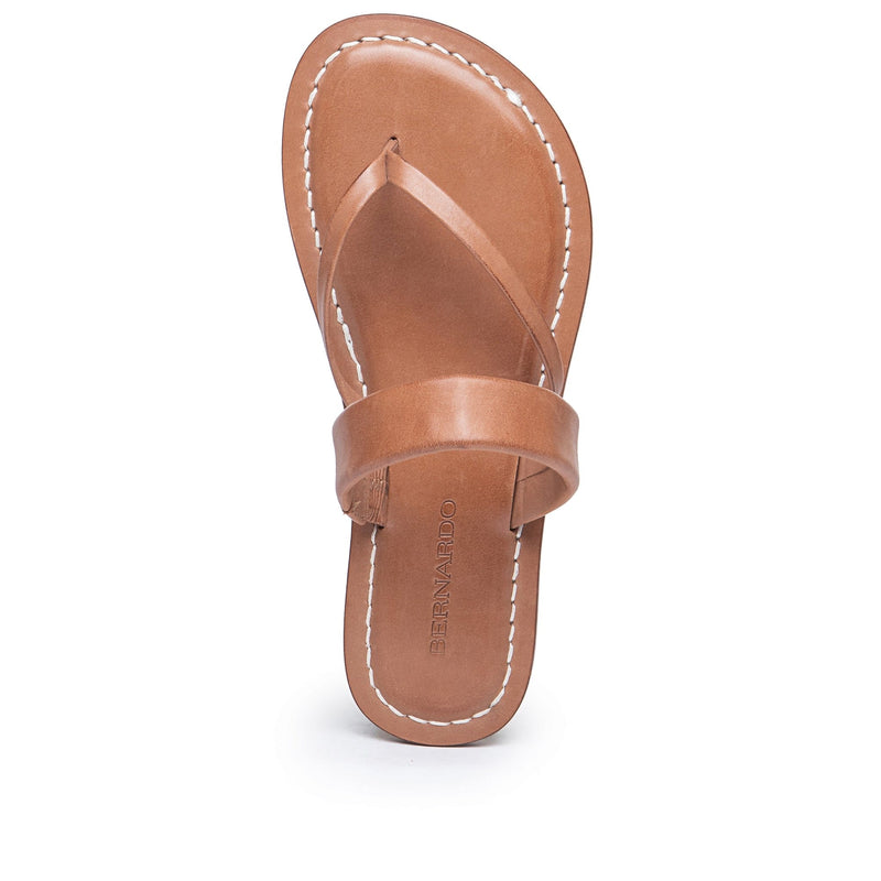 Women Bernardo Leia Thong Flat Sandals Brown | YOS4032IN