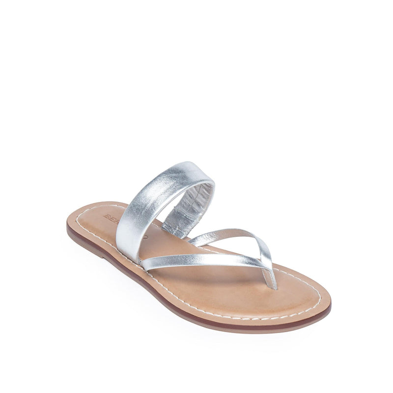 Women Bernardo Leia Thong Flat Sandals Silver | JDW4674OB