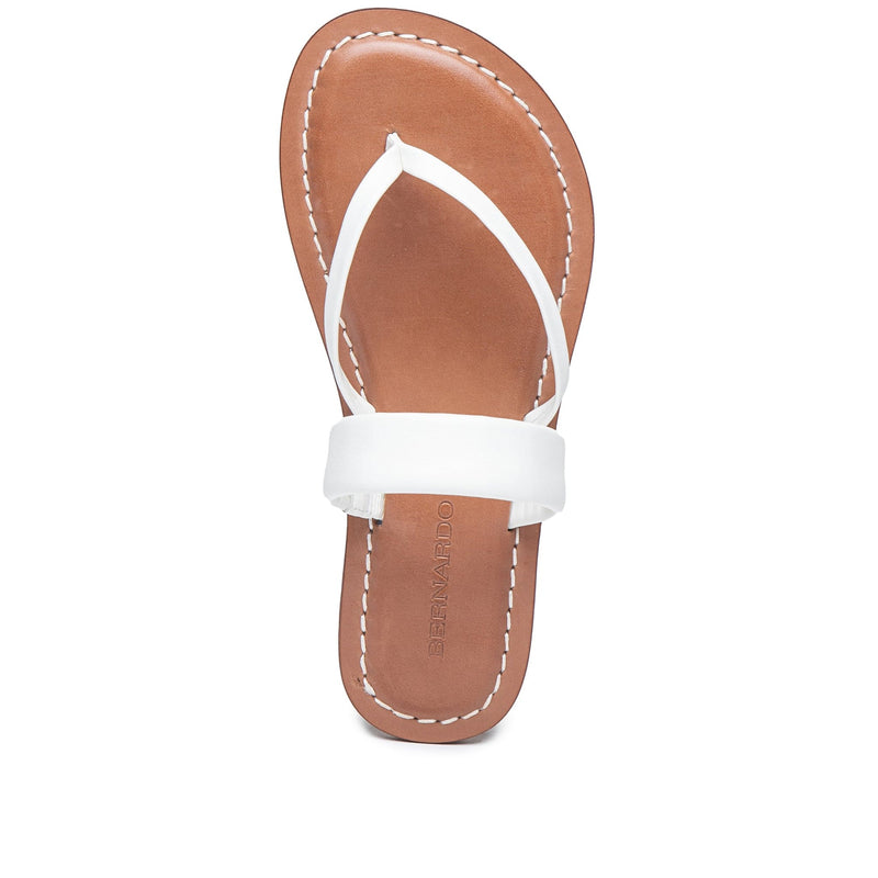 Women Bernardo Leia Thong Flat Sandals White | PPL1663QN