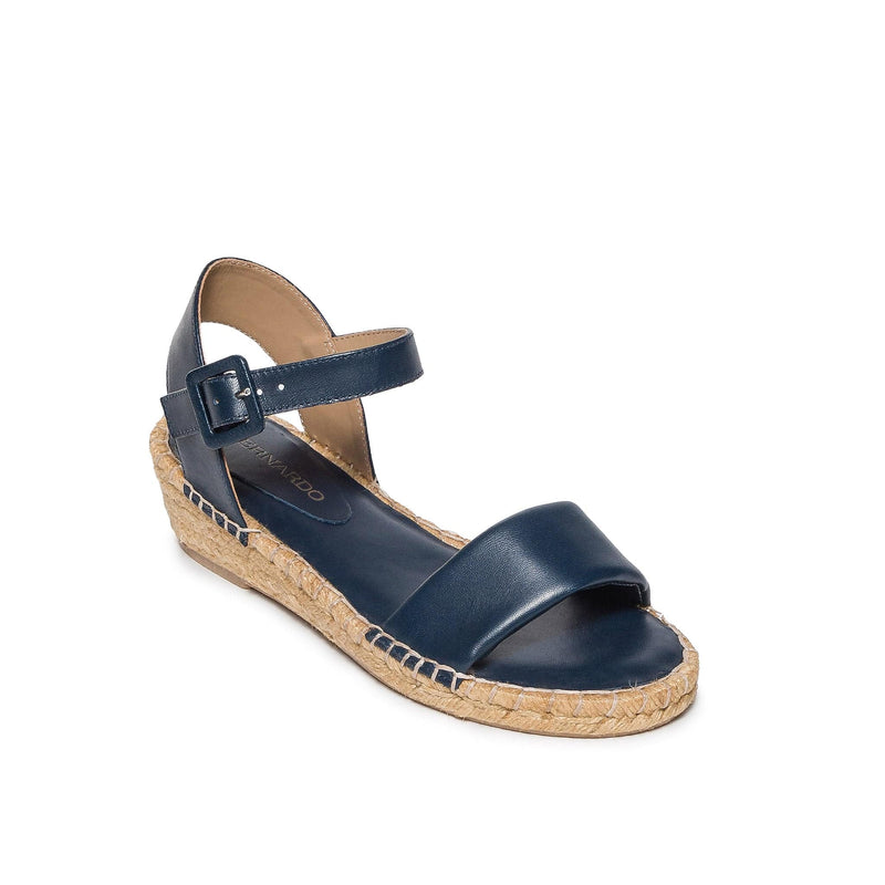 Women Bernardo Madrid Espadrille Wedge Sandals Navy | LCT6618TF