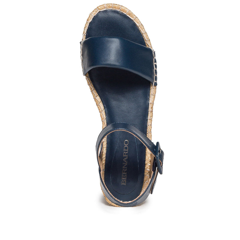 Women Bernardo Madrid Espadrille Wedge Sandals Navy | LCT6618TF