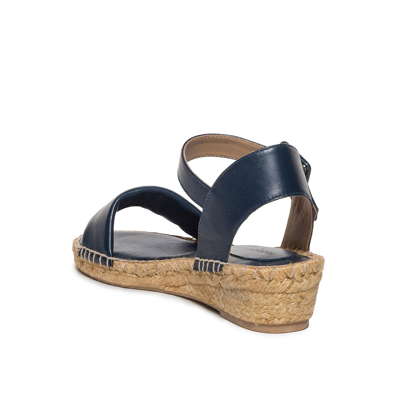 Women Bernardo Madrid Espadrille Wedge Sandals Navy | LCT6618TF