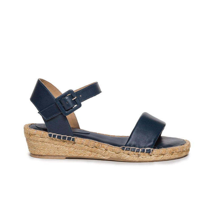 Women Bernardo Madrid Espadrille Wedge Sandals Navy | LCT6618TF