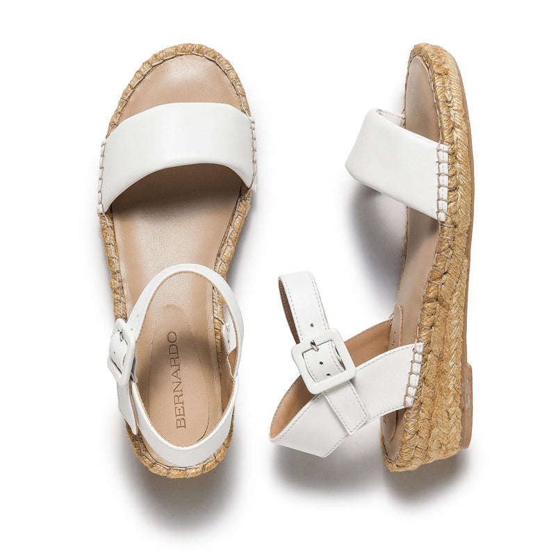 Women Bernardo Madrid Espadrille Wedge Sandals White | VGA648LL